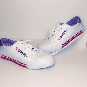 Tommy Hilfiger Ledger Women's Shoes White : Size 10